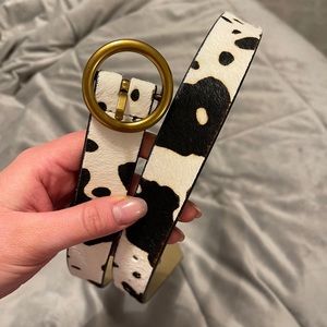 Urban outfitters Circle buckle calf hair belt